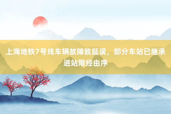 上海地铁7号线车辆故障致延误，部分车站已继承进站限经由序