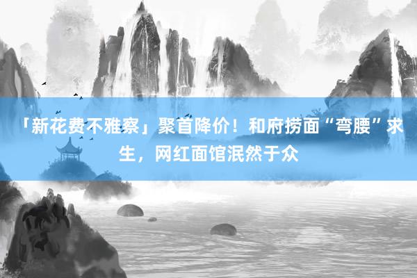 「新花费不雅察」聚首降价！和府捞面“弯腰”求生，网红面馆泯然于众