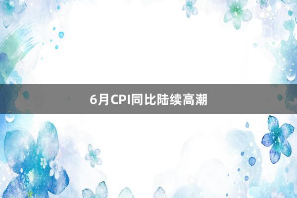 6月CPI同比陆续高潮