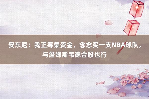 安东尼：我正筹集资金，念念买一支NBA球队，与詹姆斯韦德合股也行