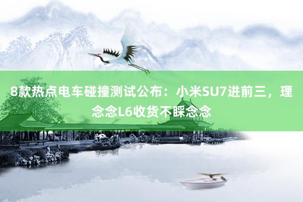 8款热点电车碰撞测试公布：小米SU7进前三，理念念L6收货不睬念念